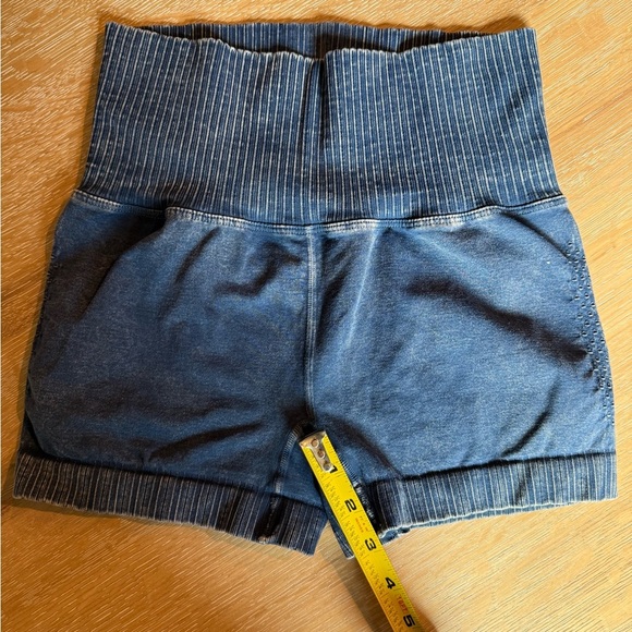 FP Movement by Free People High Waist Striped Blue Shorts - Picture 3 of 3